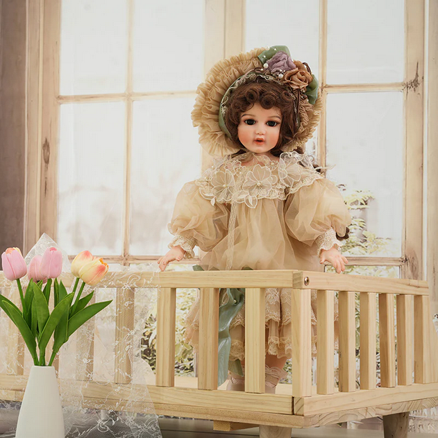 20-Inch Handcrafted Bisque Vintage Palace-Style Porcelain Doll