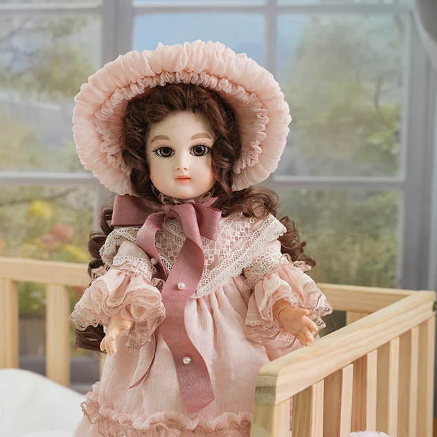16‑inch Bisque Vintage Imperial Court Doll Grain Ball‑Jointed Doll (BJD) Dress‑Up Toy, Hand-Painted Doll for Girls